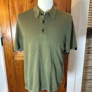 Rag & Bone Harvey Knit  Polo Shirt in Sage Green